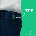 איור של גבר עם מכנסי ג'ינס והכיתוב תובר