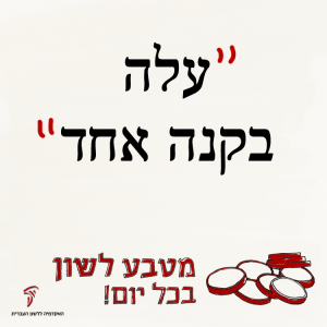 עָלָה בְּקָנֶה אֶחָד