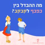 איור ילד נועל כפכפים וילדה נועלת קבקבים עם כיתוב "מה ההבדל בין כפכף לקבקב?"