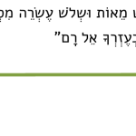 "הנה אלה מצותי שש מאות ושלש עשרה מספרם חזק ואמץ ועשה כי בעזרך אל רם" כיתוב של ציטוט מהמאה העשירית - מן העבודה במילון ההיסטורי