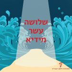 איור של ים סוף נחצה והכיתוב: שלושה עשר מידיא