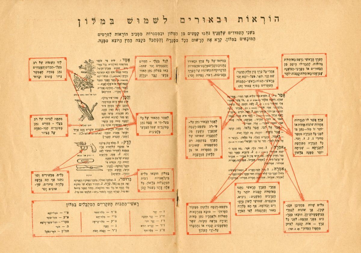 בשנת תש"ז, כחצי שנה לפני צאתו לאור של "מילון חדש", פרסם אבן-שושן קונטרס המציג ערכים אחדים מתוך המילון בלווויית "הוראות ובאורים לשימוש במלון". הוראות וביאורים אלו לא נדפסו אחר כך בשום מקום אחר.